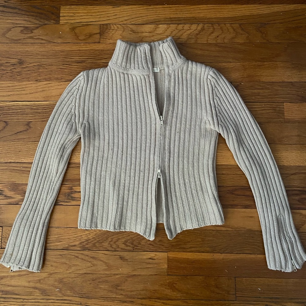 Asymmetrical Wool Zip-Up Sweater